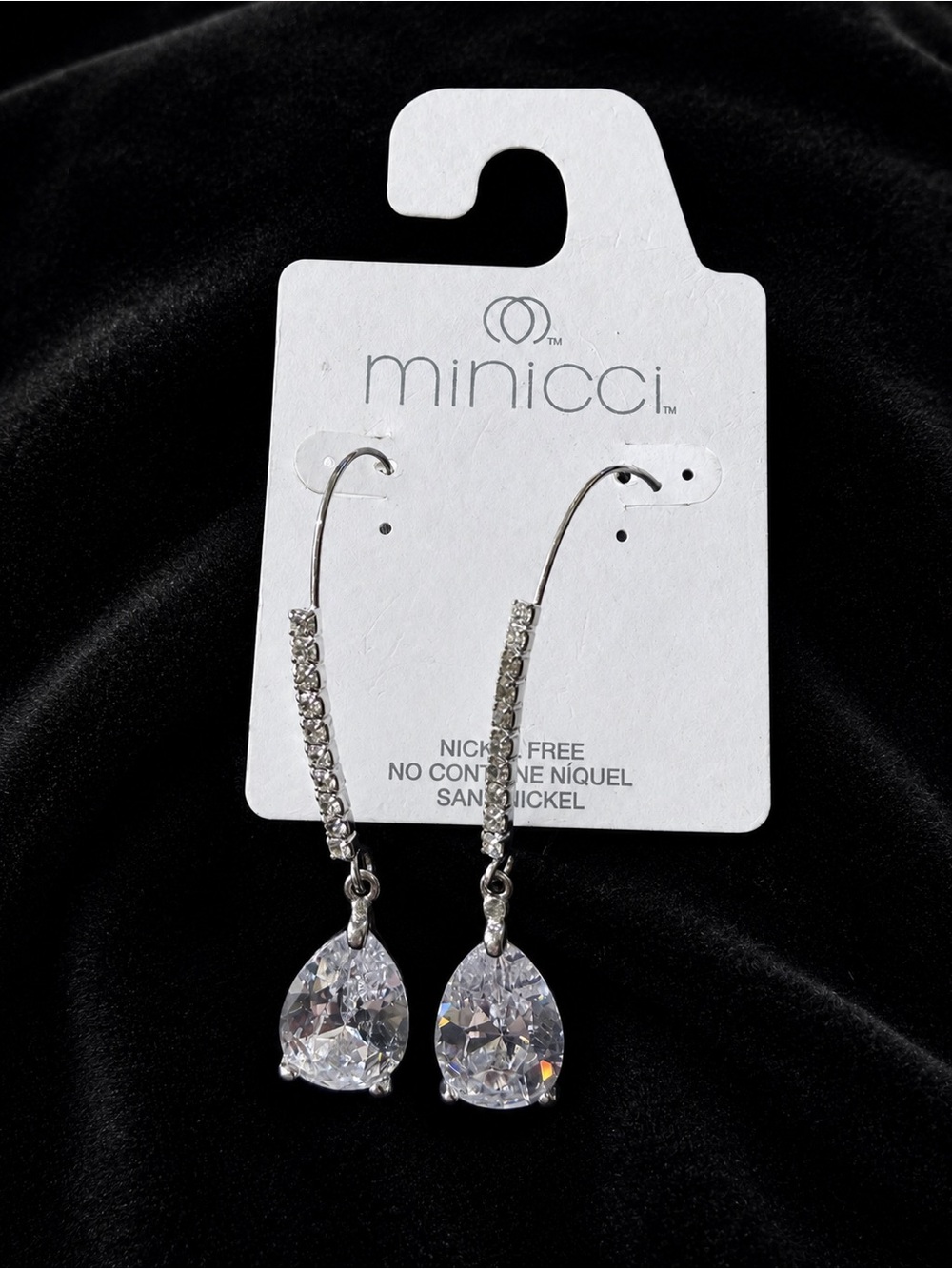 Minicci by Gennaro Sparkling Silver Dangle Lockback Earrings